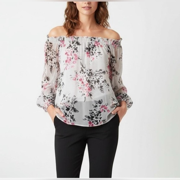 White House Black Market Floral Print Blouse - Picture 7 of 7